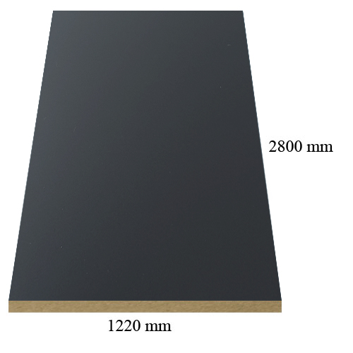 1956 Anthracite super matte - PVC coated 18 mm MDF